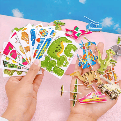🧩 KAUFE 3, ERHALTE 4! ✨ 3D-Cartoon-Puzzle – 57 Teile mit Leuchtfarben, Fördert Kreativität & Räumliches Denken Bei Kindern Ab 4 Jahren 🎨