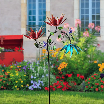 Simulierte Blume & Schmetterlinge Eisen Ornament für Garten