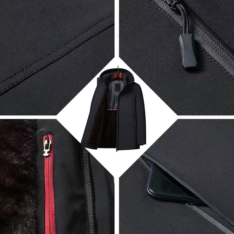 📢📢60 % RABATT !!🔥Dicker Thermo-Parka mit Kapuze für Herren⚡Kostenloser Versand