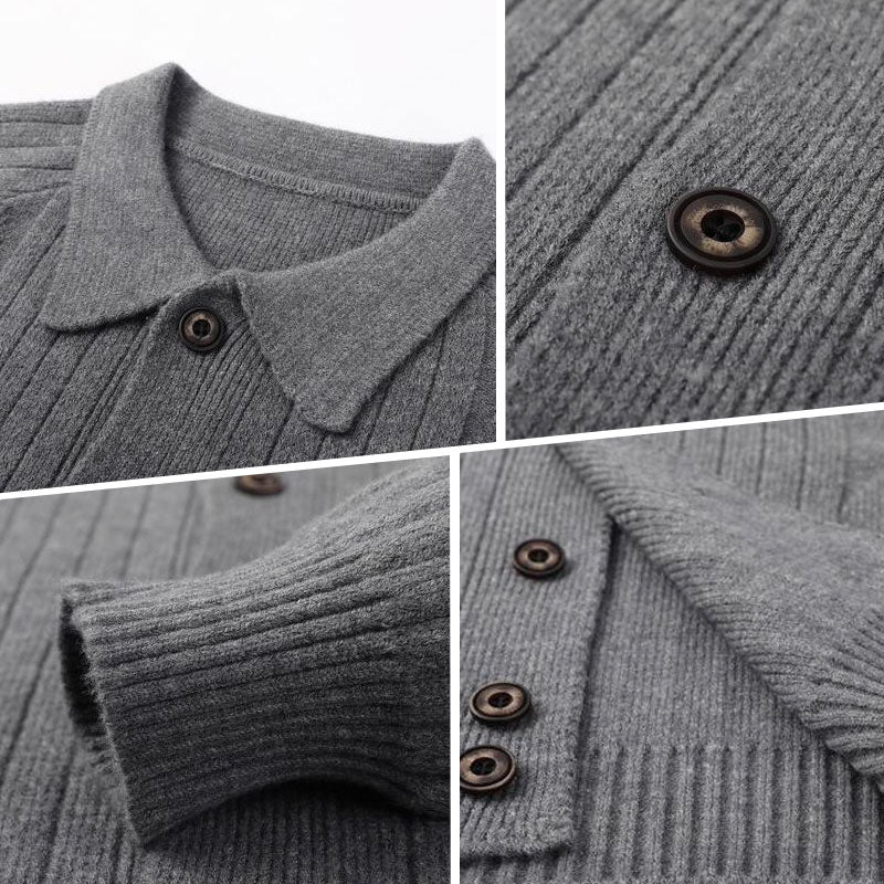 Lässige Strickjacke mit Revers für Herren