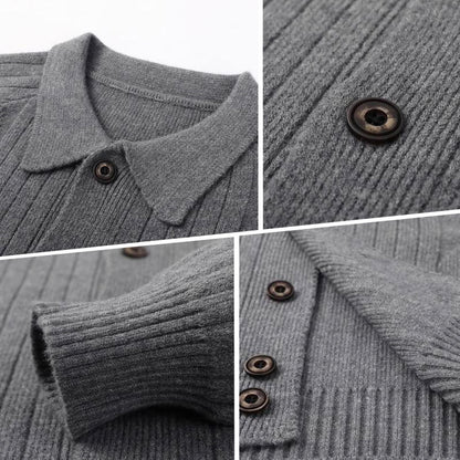 Lässige Strickjacke mit Revers für Herren