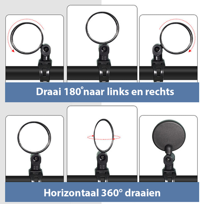 🚴 360° Fahrrad- & Moped-Rückspiegel 🔄 Verstellbar, Klare Sicht & Einfach zu Montieren