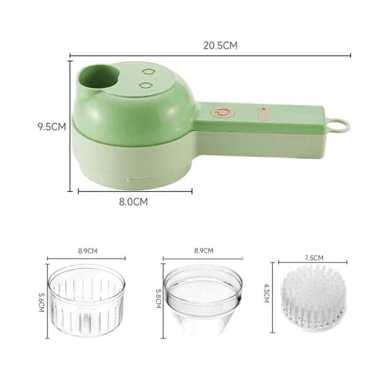 4-in-1 manuelles und elektrisches Gemüseschneider-Set – Multifunktionale kabellose Küchenmaschine