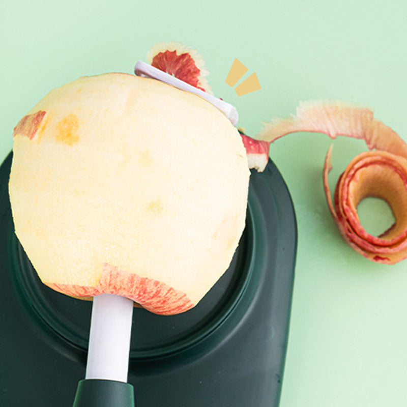 Vielseitiger Obstschäler mit Stretchstruktur und Handkurbel