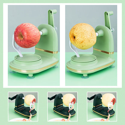 Vielseitiger Obstschäler mit Stretchstruktur und Handkurbel