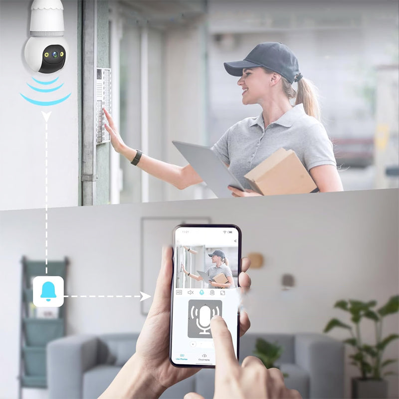 🌞Frühlingserwachen: 50% Rabatt!🏡360° Smart-Wächter: Kabellose HD Glühbirnen-Kamera mit App-Steuerung & Farbnachtsicht