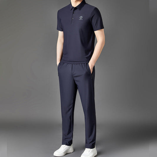 Herren 2-teiliges Set: Kurzarm-Oberteil & Hose mit elastischem Bund