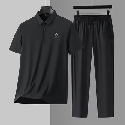 Herren 2-teiliges Set: Kurzarm-Oberteil & Hose mit elastischem Bund