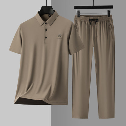 Herren 2-teiliges Set: Kurzarm-Oberteil & Hose mit elastischem Bund