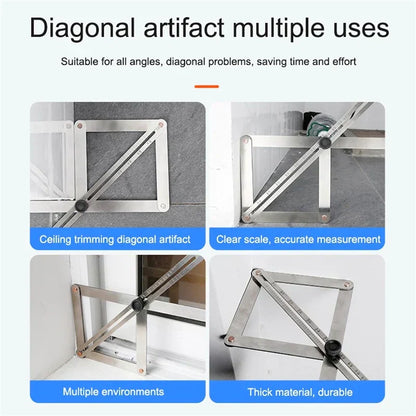 📐 50% RABATT! 🔥 Multifunktionales Diagonallineal für die Holzbearbeitung – Präzise Messung, Robuste Aluminiumlegierung & Ideal für Heimwerker 🛠️