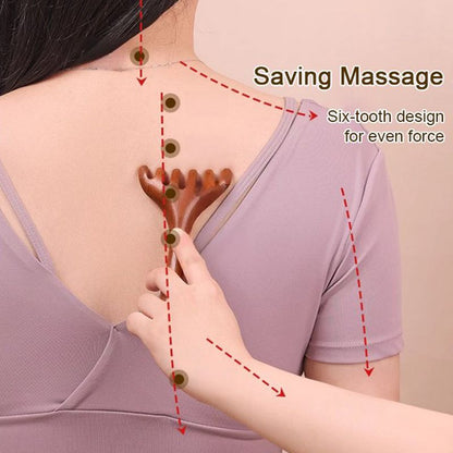 🛒 1 KAUFEN, 1 GRATIS ERHALTEN! ✨ 6-Zacken-Meridiankamm – Akupressur-Kopfhautmassagegerät & Haarentferner, unterstützt die Durchblutung und Entspannung, mit natürlichem Holzdesign 🌿💆‍♀️