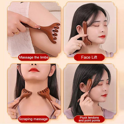 🛒 1 KAUFEN, 1 GRATIS ERHALTEN! ✨ 6-Zacken-Meridiankamm – Akupressur-Kopfhautmassagegerät & Haarentferner, unterstützt die Durchblutung und Entspannung, mit natürlichem Holzdesign 🌿💆‍♀️