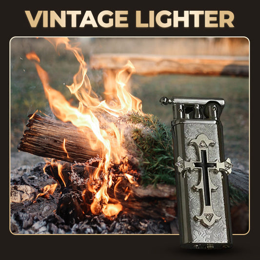 💖Heißer Verkauf 50% Rabatt auf💖stilvolles Vintage-Feuerzeug mit Kreuz-Design