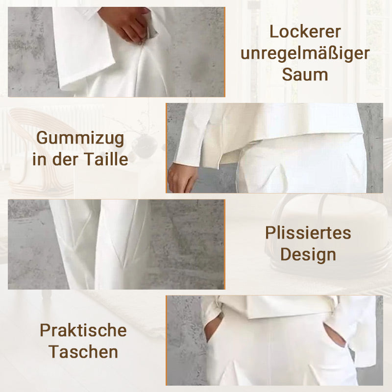 🔥2-teiliges Set mit langärmeligem Oberteil mit Rundhalsausschnitt ＆ Hose🔥