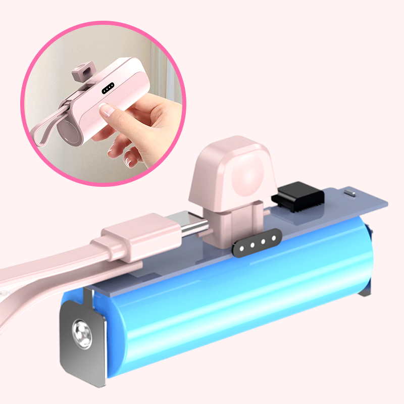 Tragbare Powerbank mit hoher Kapazität und integrierten Kabeln