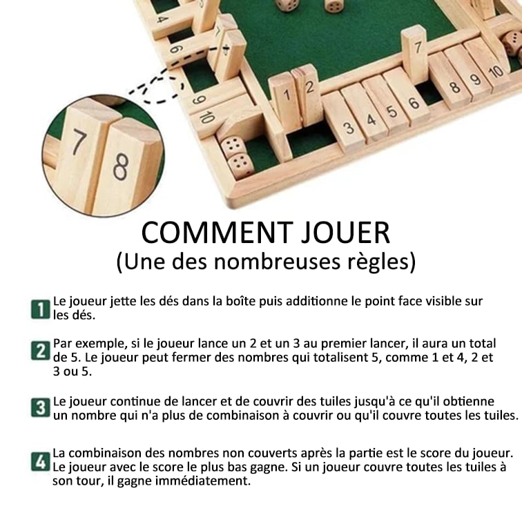 SHUT THE BOX - HOLZWÜRFEL-BRETTSPIEL🔥Viel Spaß beim Spielen mit Kindern