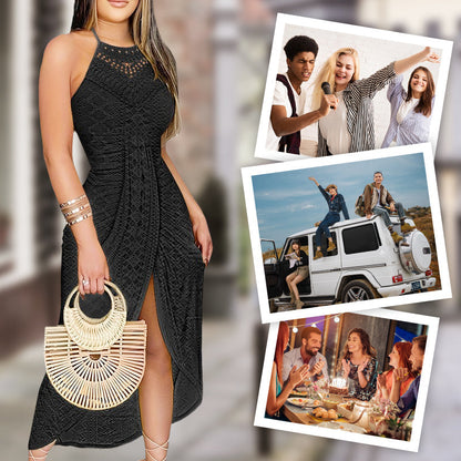 👗 ⚡️ Zeitlich begrenztes Sonderangebot, nur 29,99 Euro🌿 Asymmetrisches Trägerkleid mit ausgestelltem Saum – betont die Kurven, fällt wunderschön und ist wunderbar weich (grün/schwarz/gelb) 🌊