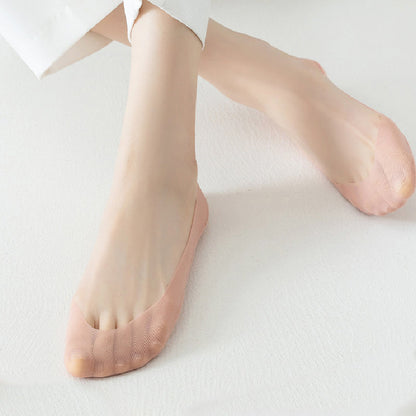 3 Paar für 9,99 €🌴Sommer-Sonderangebote🌴 Ultra-unsichtbare, niedrig geschnittene Bootssocken für Damen aus transparentem Mesh