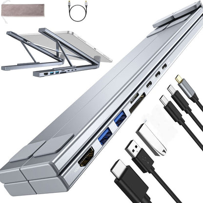 💻 58% RABATT! ⚡ 2-in-1 USB-C Dockingstation & Laptopständer – 8 Ports, 4K HDMI & Höhenverstellbar für Mehr Produktivität 🖥️