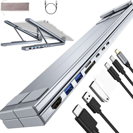 💻 58% RABATT! ⚡ 2-in-1 USB-C Dockingstation & Laptopständer – 8 Ports, 4K HDMI & Höhenverstellbar für Mehr Produktivität 🖥️
