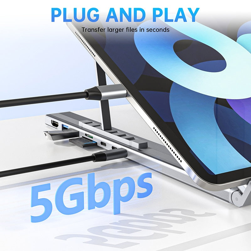💻 58% RABATT! ⚡ 2-in-1 USB-C Dockingstation & Laptopständer – 8 Ports, 4K HDMI & Höhenverstellbar für Mehr Produktivität 🖥️