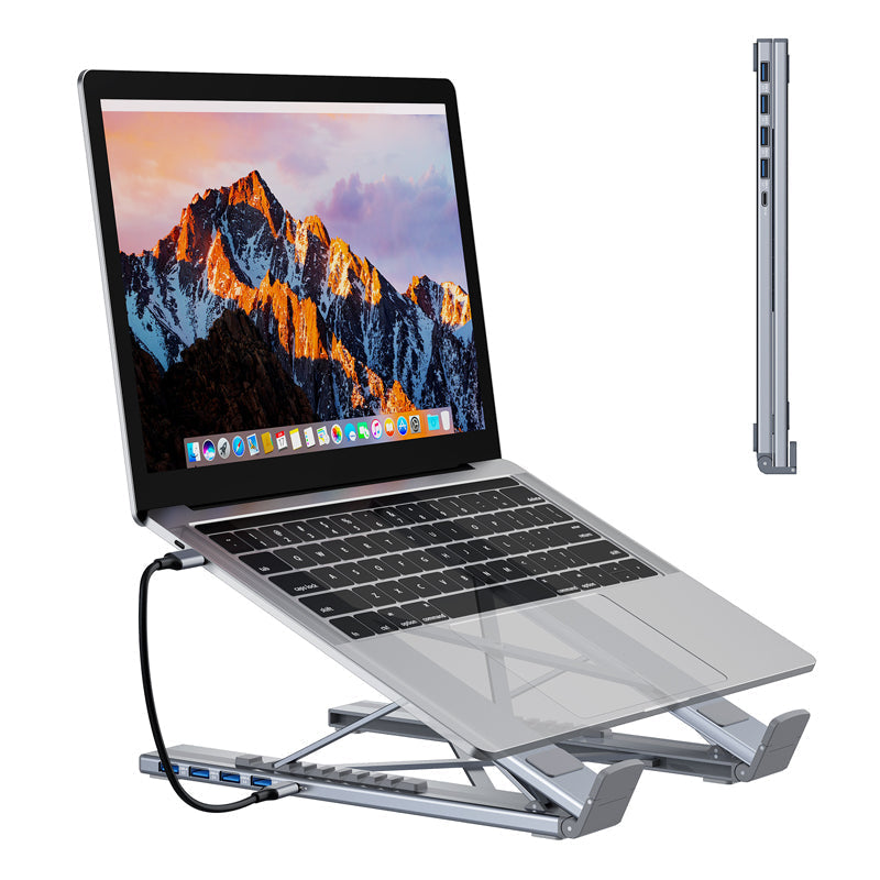 💻 58% RABATT! ⚡ 2-in-1 USB-C Dockingstation & Laptopständer – 8 Ports, 4K HDMI & Höhenverstellbar für Mehr Produktivität 🖥️