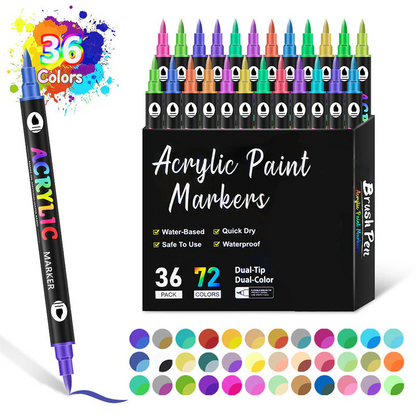 🎨 50% RABATT! 🖌️ Acrylstift-Marker – Zwei Spitzen & farbenfroh ✨