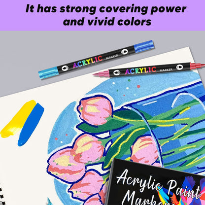 🎨 50% RABATT! 🖌️ Acrylstift-Marker – Zwei Spitzen & farbenfroh ✨