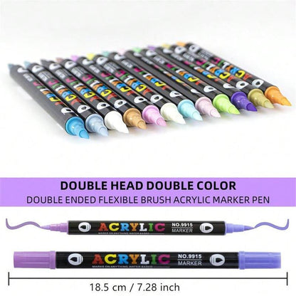 🎨 50% RABATT! 🖌️ Acrylstift-Marker – Zwei Spitzen & farbenfroh ✨