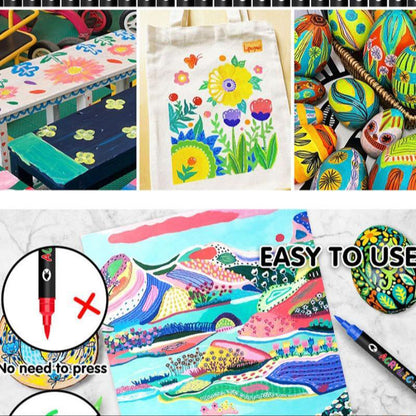 🎨 50% RABATT! 🖌️ Acrylstift-Marker – Zwei Spitzen & farbenfroh ✨