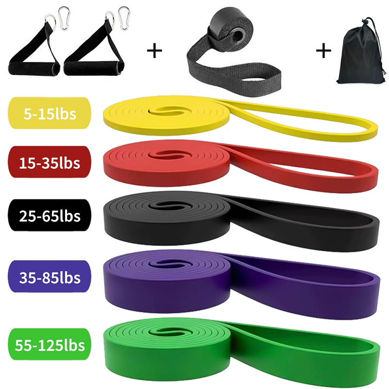 🏋️‍♂️ 50 % RABATT!💪🔥 5-teiliges Fitnessband-Set – 5 Stufen, Anker, Griffe – ideal für Kraft, Yoga & Pilates! 🧘