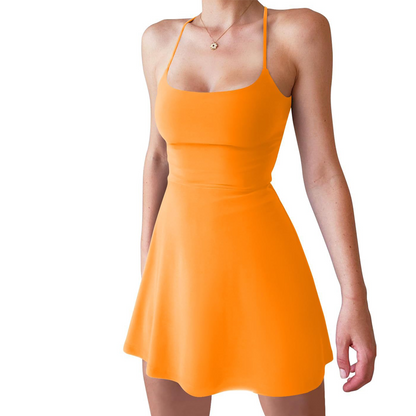 Bequemes rückenfreies Kleid und Shorts für Damen im Set