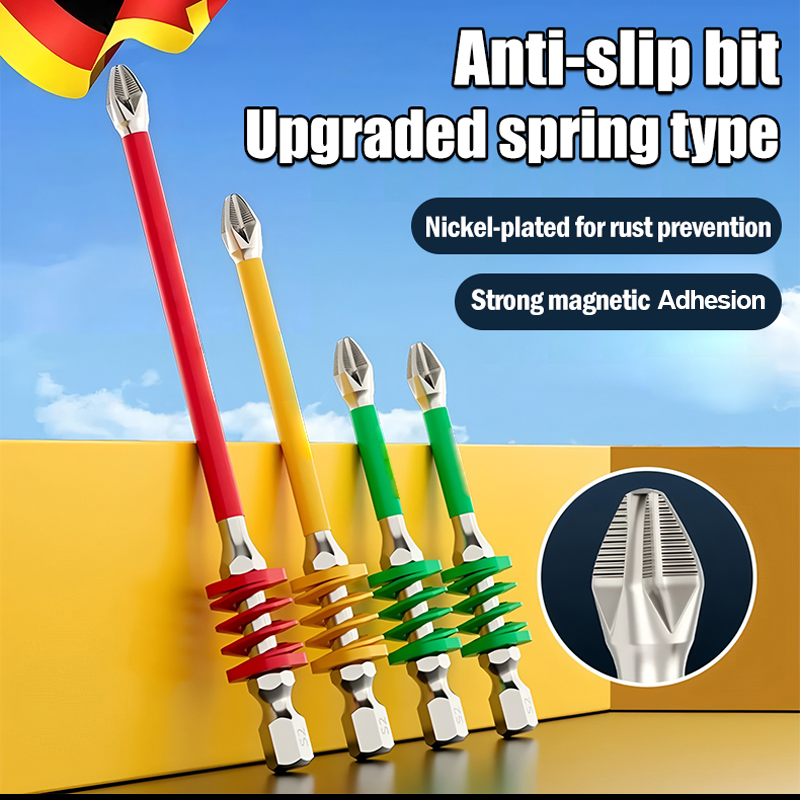 🌞Sommer-Schnäppchen🔥Magnetischer Anti-Rutsch-Kreuzschlitz-Bit mit Feder