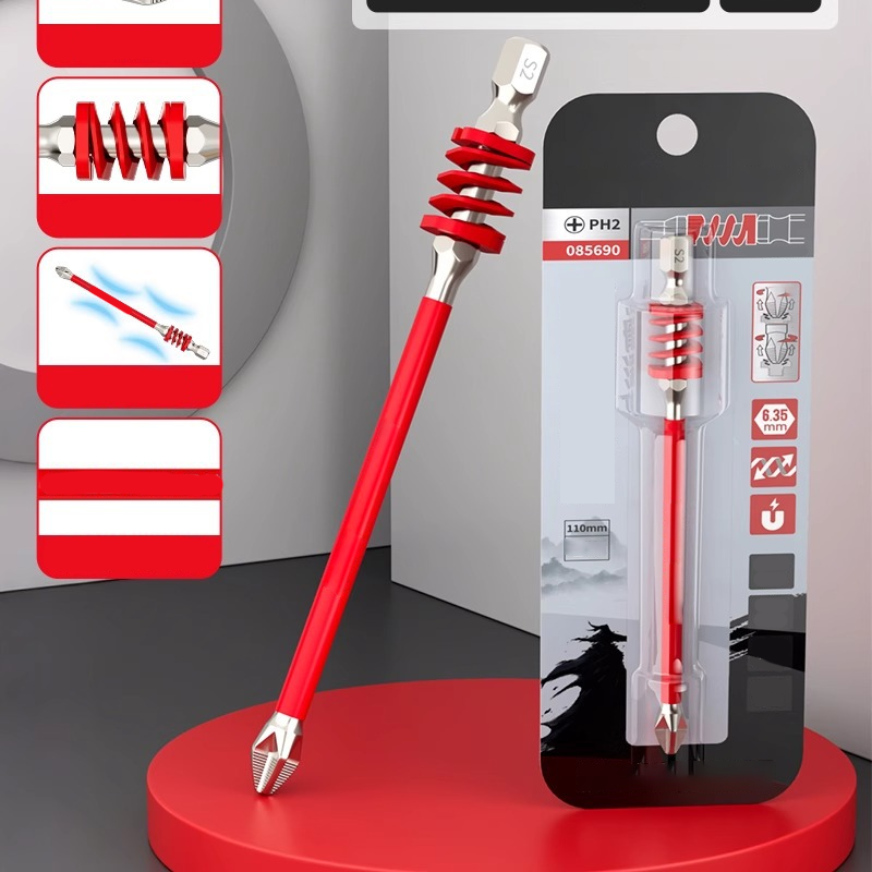 🌞Sommer-Schnäppchen🔥Magnetischer Anti-Rutsch-Kreuzschlitz-Bit mit Feder