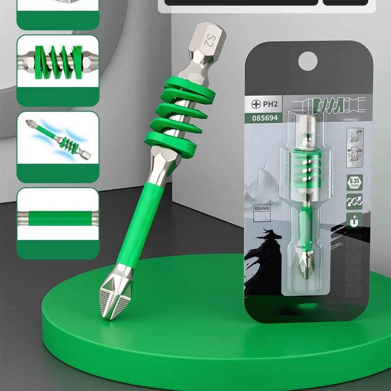 🌞Sommer-Schnäppchen🔥Magnetischer Anti-Rutsch-Kreuzschlitz-Bit mit Feder