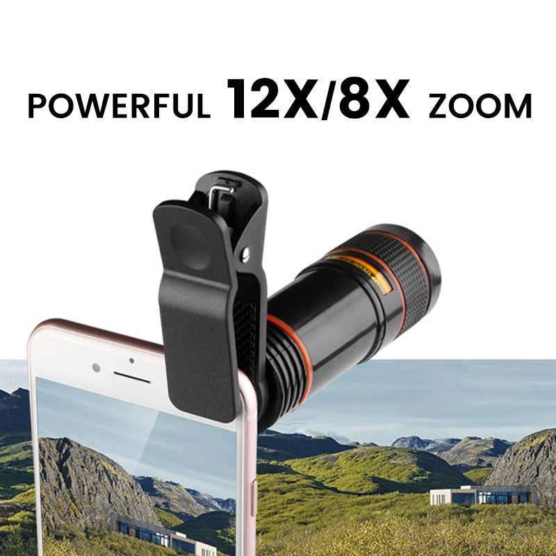 12X/8X Teleobjektiv für Smartphone mit Stativ