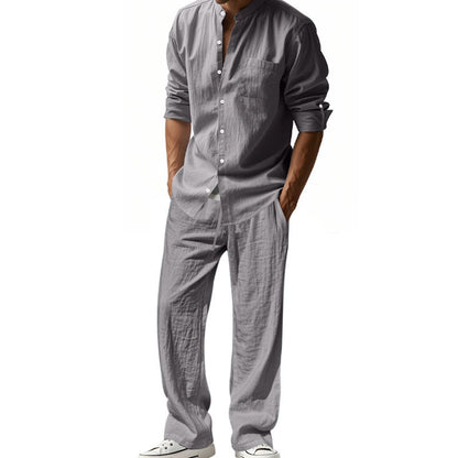🔥Lässiges, atmungsaktives Herren-Set aus Hemd und Hose