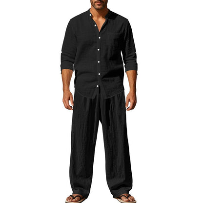 🔥Lässiges, atmungsaktives Herren-Set aus Hemd und Hose