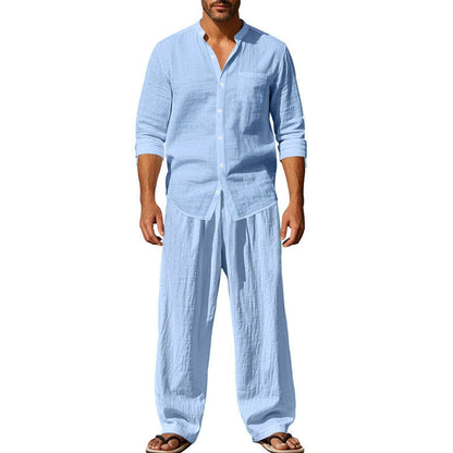 🔥Lässiges, atmungsaktives Herren-Set aus Hemd und Hose