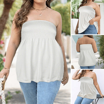 Sexy, trägerloses, gesmoktes Bandeau-Top für Damen
