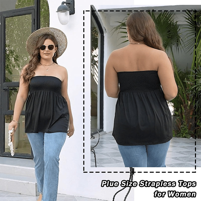 Sexy, trägerloses, gesmoktes Bandeau-Top für Damen