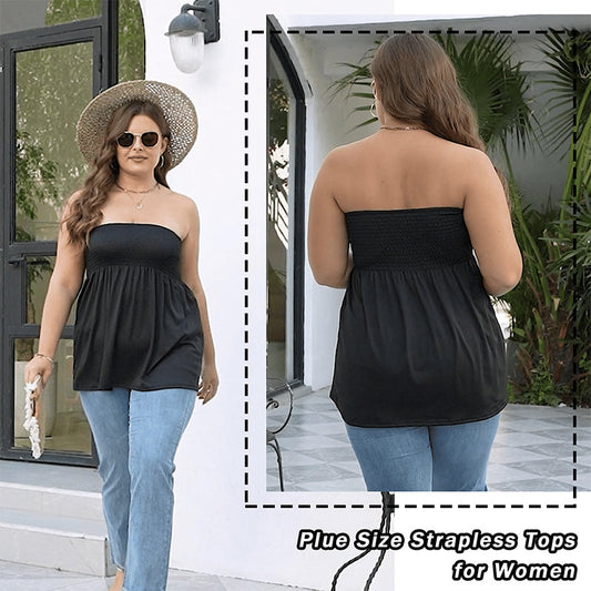 Sexy, trägerloses, gesmoktes Bandeau-Top für Damen