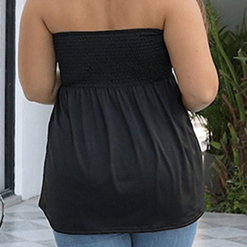 Sexy, trägerloses, gesmoktes Bandeau-Top für Damen