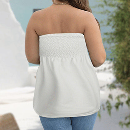 Sexy, trägerloses, gesmoktes Bandeau-Top für Damen