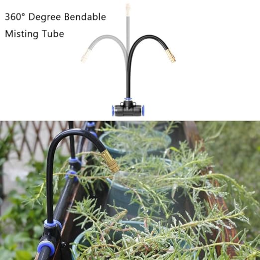 Smartes Sprinkler-Set ✨ Verstellbare Düsen | Flexibler Metallschlauch | Pfahlmontage möglich | Vielseitige Funktionalität | Ideal für Gärten, Terrassen & Gewächshäuser 🌿