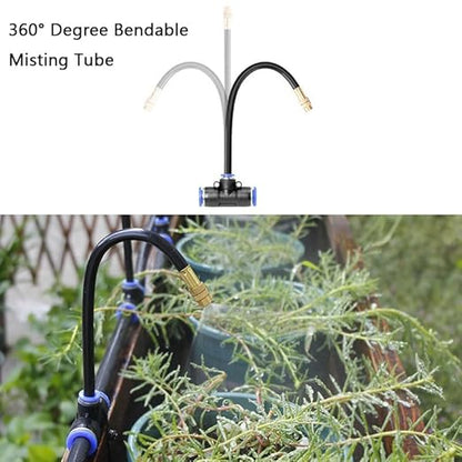 Smartes Sprinkler-Set ✨ Verstellbare Düsen | Flexibler Metallschlauch | Pfahlmontage möglich | Vielseitige Funktionalität | Ideal für Gärten, Terrassen & Gewächshäuser 🌿
