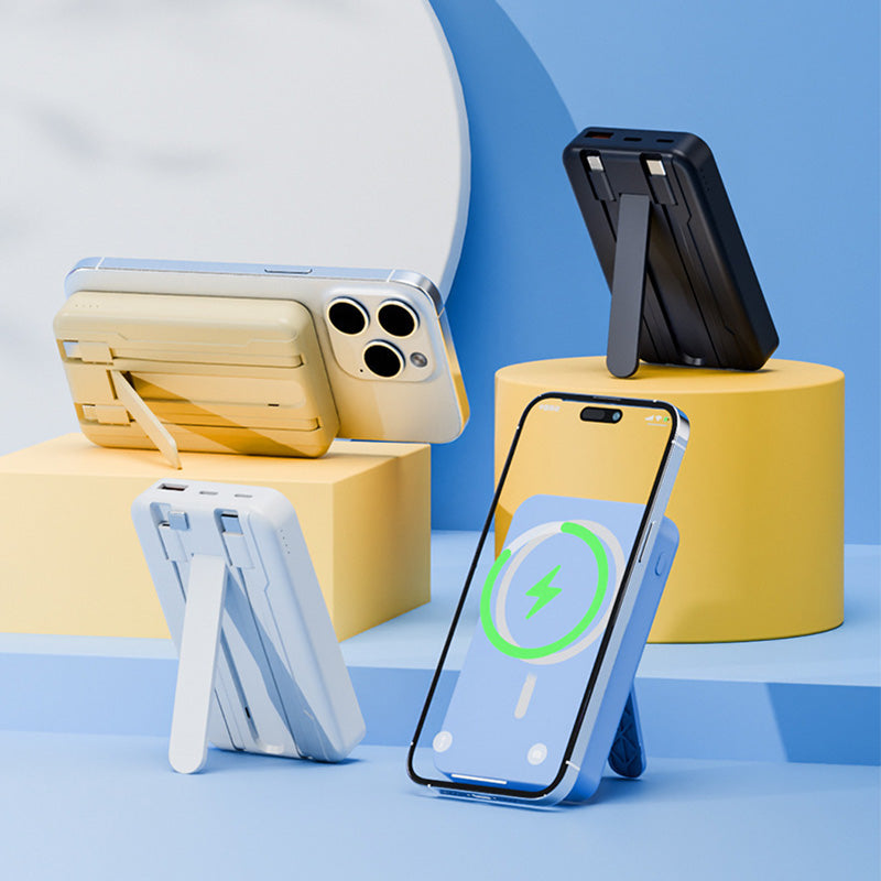 🔋 Magnetisches Mini-Powerbank mit Ständer – 10000 mAh, kabelloses Laden, dünn & leicht, schnelle USB-C-Ladung 📱✨