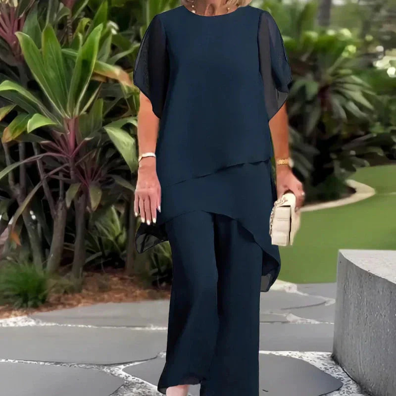 👚 60% RABATT! ✨ Charmantes Set aus Asymmetrischem Oberteil & Weite-Hose – Bequem, Elegant & Perfekt für den Frühling 🌸