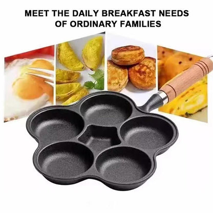 🍳🔥 4-Tassen-Eier-Bratpfanne aus Gusseisen – Antihaftbeschichtung für perfektes Wenden & langlebige Qualität! 🥚👨‍🍳 Ideal für gesundes Frühstück und Familienbrunch. 🌿