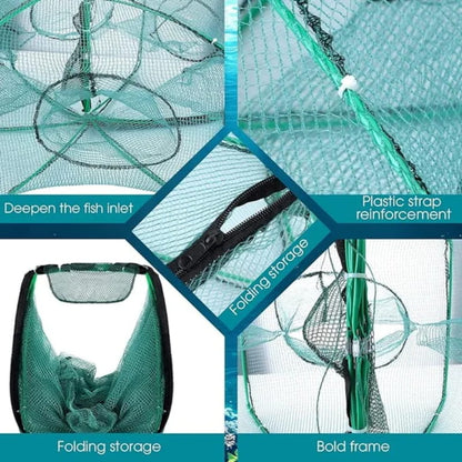 🚨 50% RABATT! 🚨 Automatisches Klapp-Netz für Angler - Verstärktes Fangnetz aus Nylon, Keschernetz mit Teleskopstiel 🎣✨